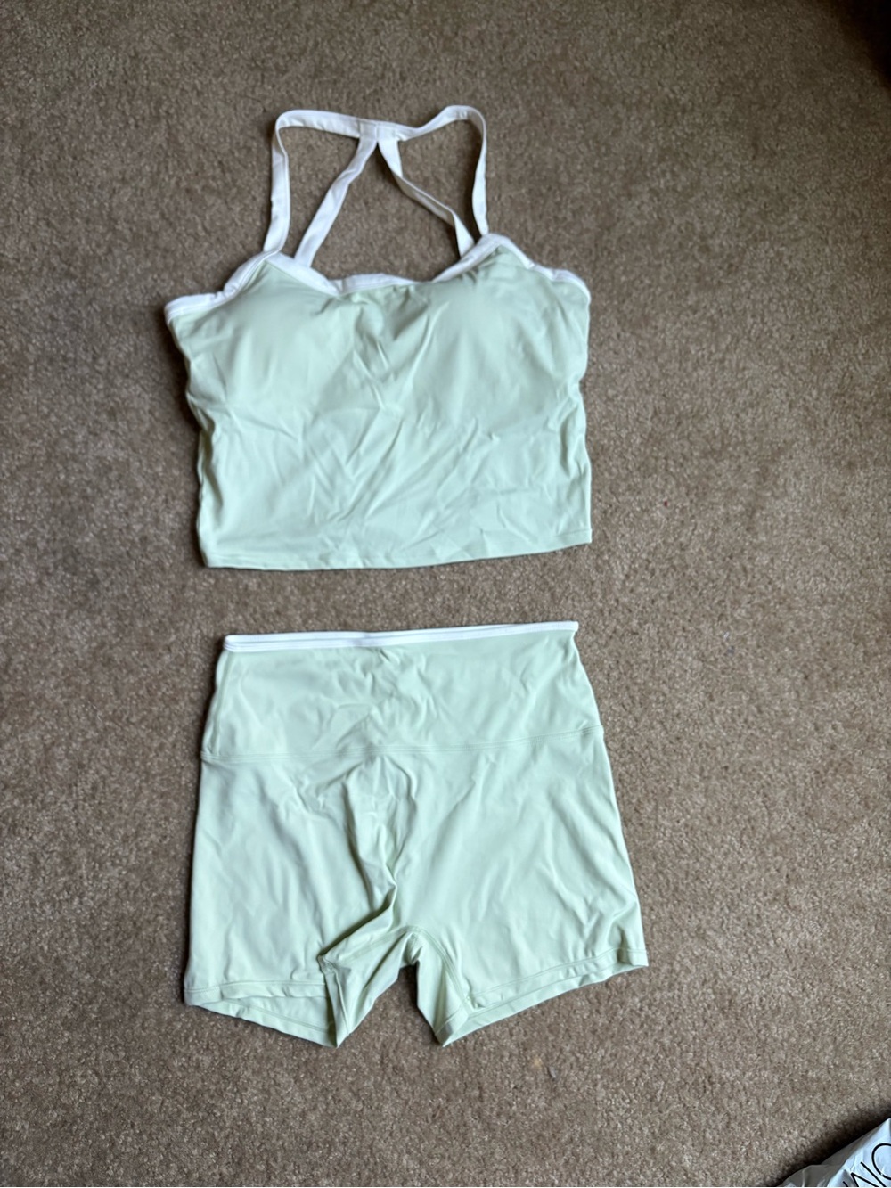 Mint Green Bralette and High-Waist Shorts Set